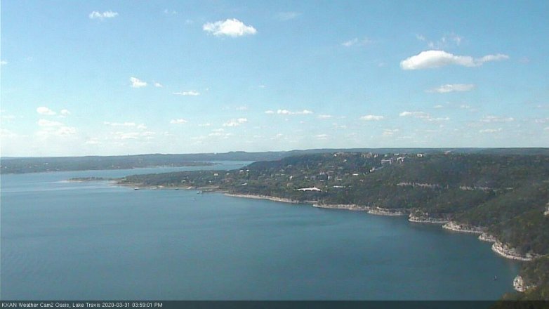 Lake Travis webcam, March 31, 2020 4:00 PM CT