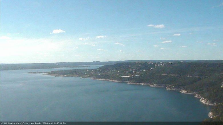 Lake Travis webcam, March 31, 2020 4:45 PM CT