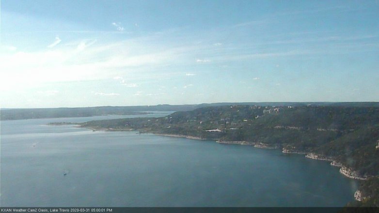 Lake Travis webcam, March 31, 2020 5:00 PM CT