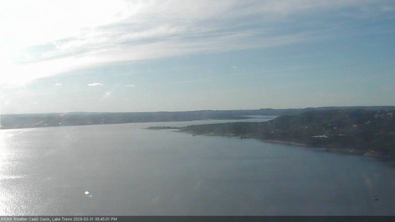 Lake Travis webcam, March 31, 2020 5:45 PM CT