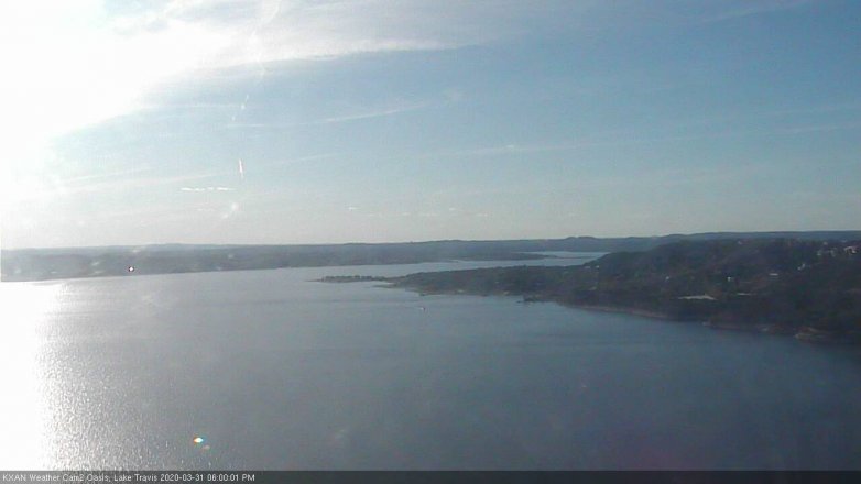Lake Travis webcam, March 31, 2020 6:00 PM CT