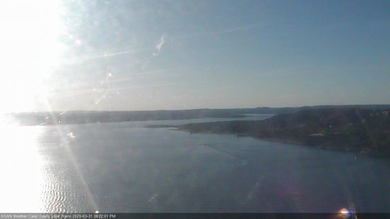 Lake Travis webcam, March 31, 2020 6:25 PM CT