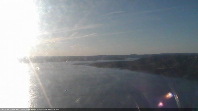 Lake Travis webcam, March 31, 2020 6:45 PM CT