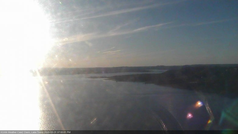 Lake Travis webcam, March 31, 2020 7:00 PM CT