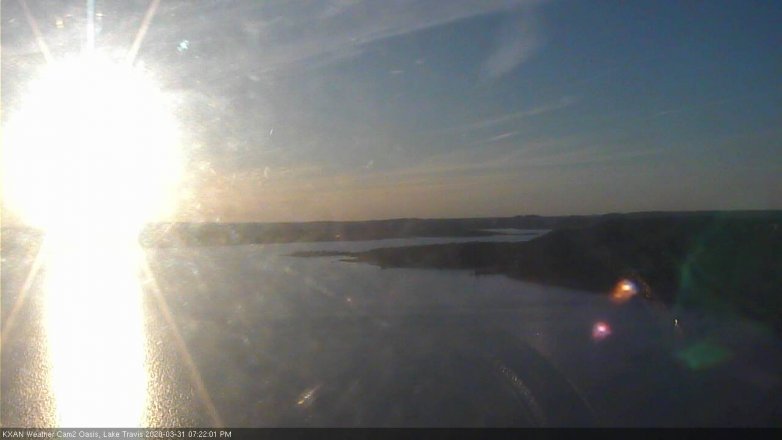 Lake Travis webcam, March 31, 2020 7:25 PM CT