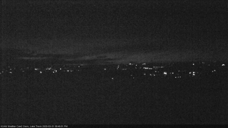 Lake Travis webcam, March 31, 2020 8:45 PM CT