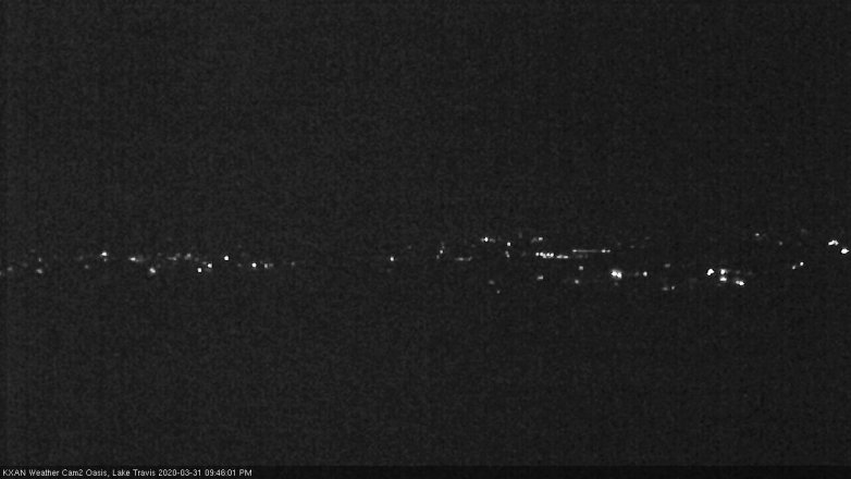 Lake Travis webcam, March 31, 2020 9:45 PM CT