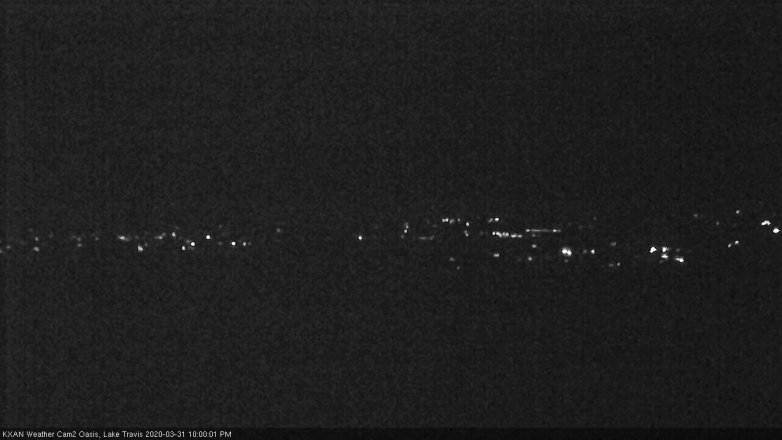 Lake Travis webcam, March 31, 2020 10:00 PM CT