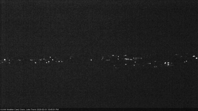 Lake Travis webcam, March 31, 2020 10:45 PM CT