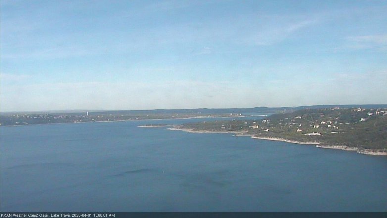 Lake Travis webcam, April 1, 2020 10:00 AM CT