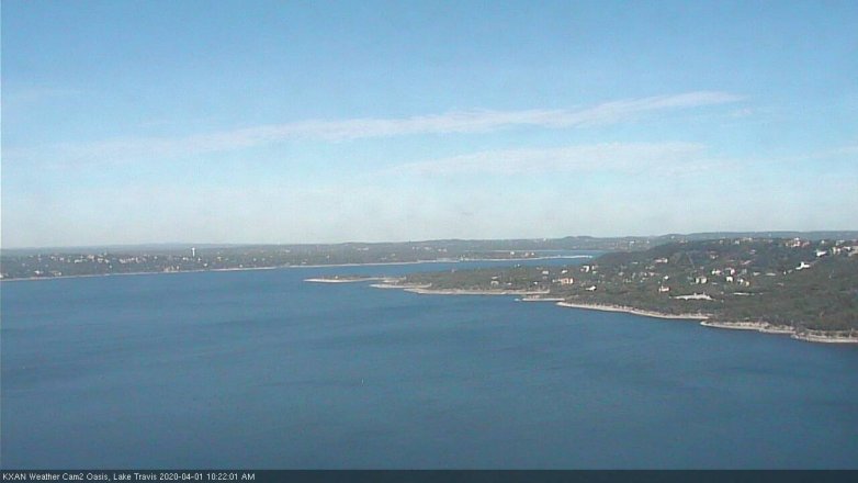 Lake Travis webcam, April 1, 2020 10:25 AM CT