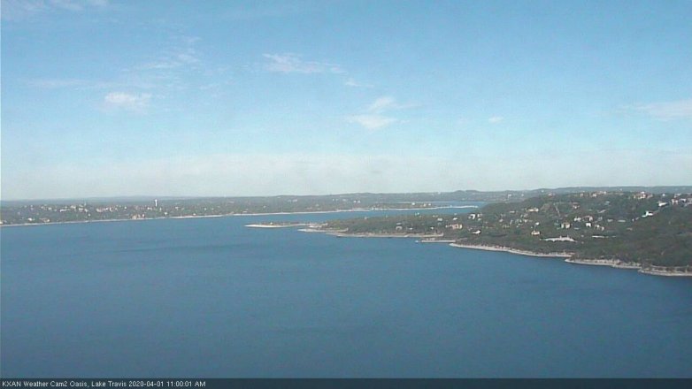Lake Travis webcam, April 1, 2020 11:00 AM CT