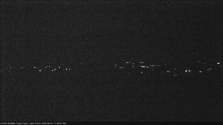 Lake Travis webcam, April 1, 2020 11:45 PM CT