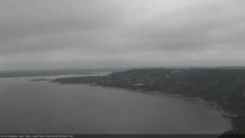 Lake Travis webcam, April 2, 2020 9:00 AM CT