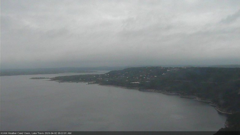 Lake Travis webcam, April 2, 2020 9:25 AM CT