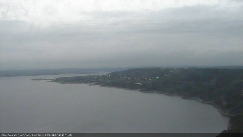 Lake Travis webcam, April 2, 2020 9:45 AM CT