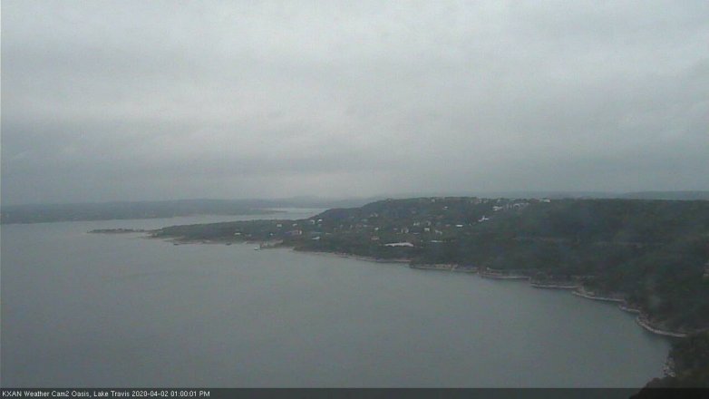 Lake Travis webcam, April 2, 2020 1:00 PM CT