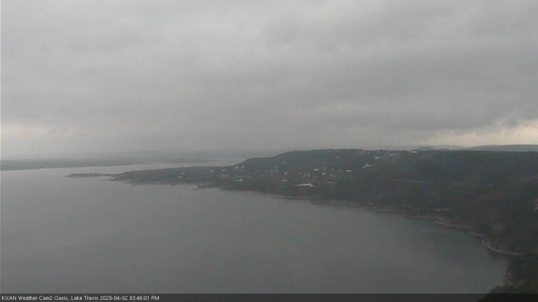 Lake Travis webcam, April 2, 2020 3:45 PM CT