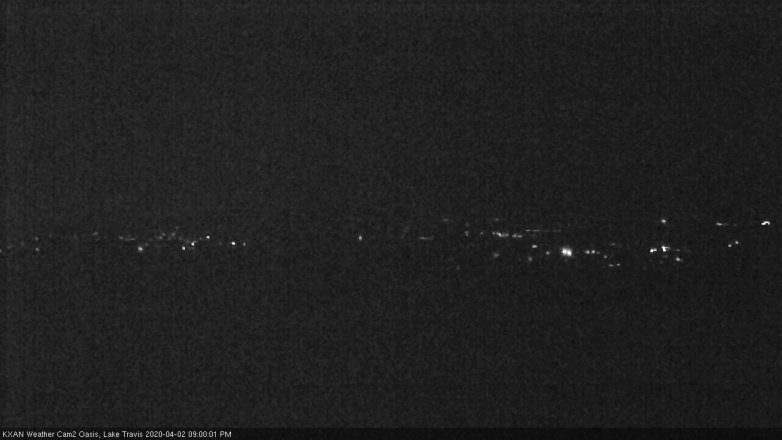 Lake Travis webcam, April 2, 2020 9:00 PM CT