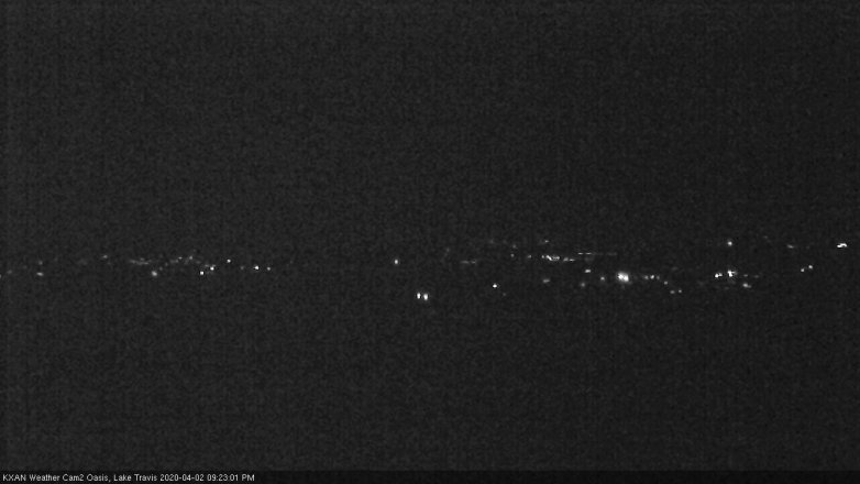 Lake Travis webcam, April 2, 2020 9:25 PM CT