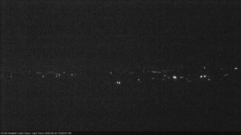 Lake Travis webcam, April 2, 2020 10:00 PM CT