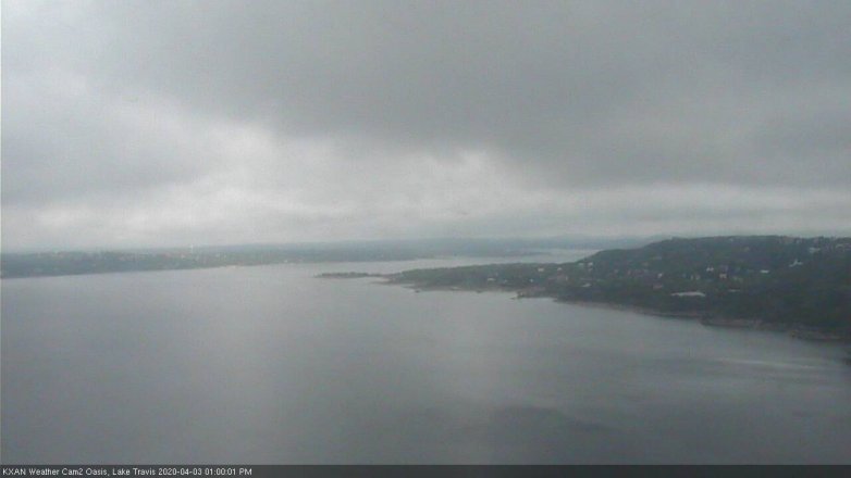 Lake Travis webcam, April 3, 2020 1:00 PM CT