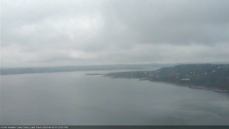 Lake Travis webcam, April 3, 2020 1:25 PM CT