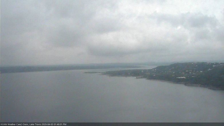 Lake Travis webcam, April 3, 2020 1:45 PM CT