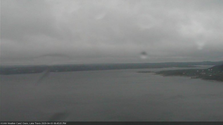Lake Travis webcam, April 3, 2020 6:45 PM CT