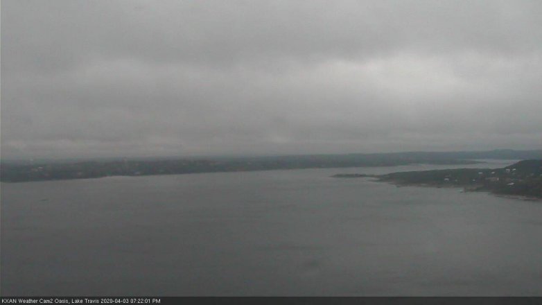 Lake Travis webcam, April 3, 2020 7:25 PM CT