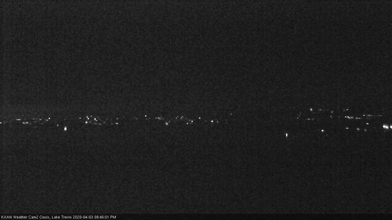 Lake Travis webcam, April 3, 2020 8:45 PM CT