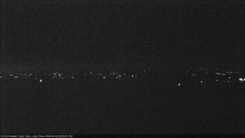 Lake Travis webcam, April 3, 2020 9:00 PM CT