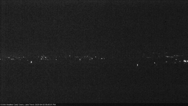 Lake Travis webcam, April 3, 2020 9:45 PM CT