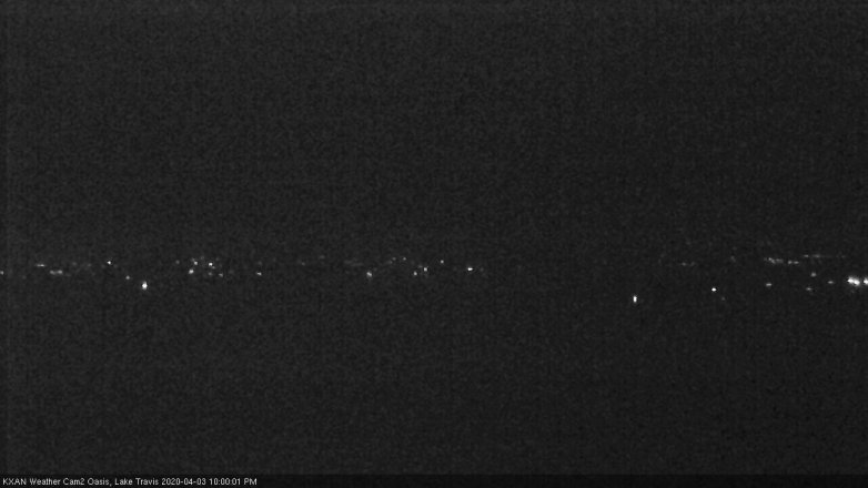 Lake Travis webcam, April 3, 2020 10:00 PM CT