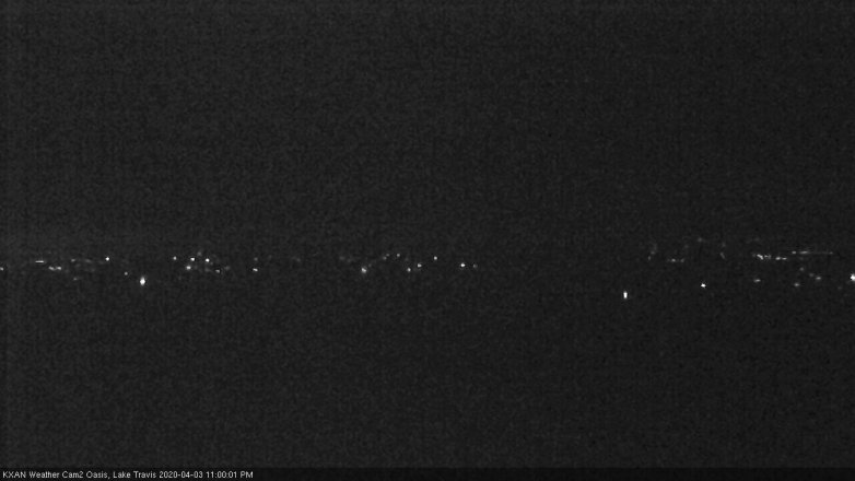 Lake Travis webcam, April 3, 2020 11:00 PM CT