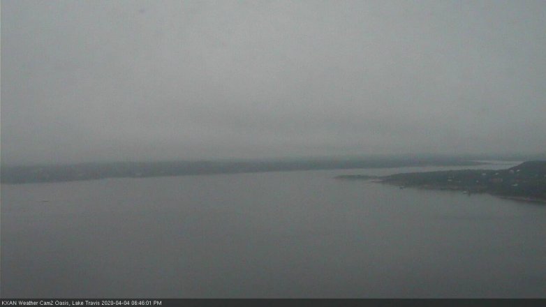 Lake Travis webcam, April 4, 2020 6:45 PM CT