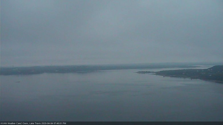 Lake Travis webcam, April 4, 2020 7:45 PM CT