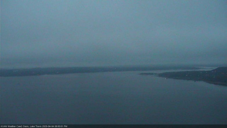 Lake Travis webcam, April 4, 2020 8:00 PM CT