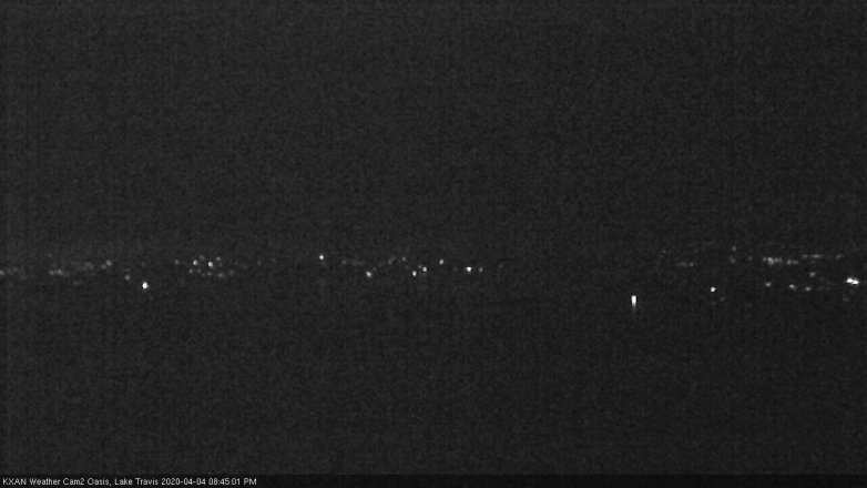 Lake Travis webcam, April 4, 2020 8:45 PM CT