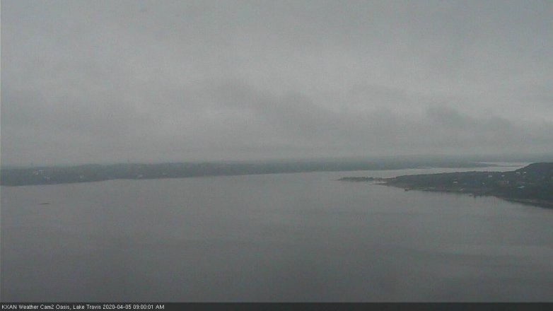 Lake Travis webcam, April 5, 2020 9:00 AM CT