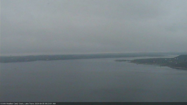 Lake Travis webcam, April 5, 2020 9:25 AM CT