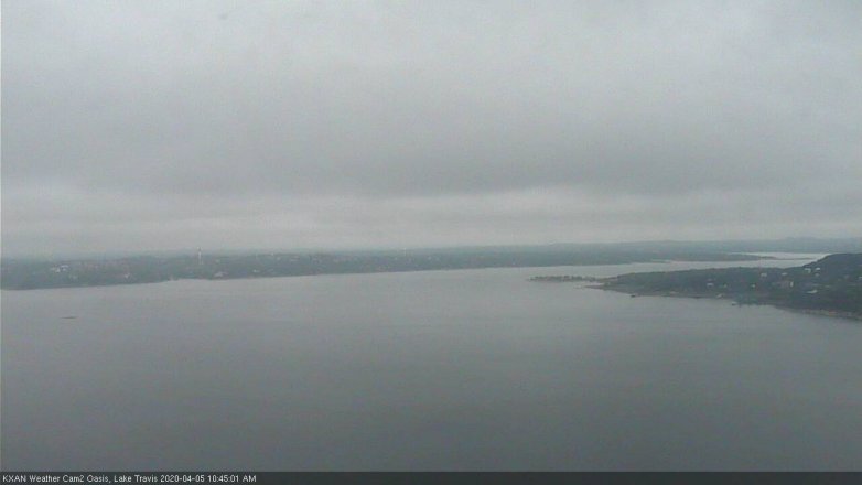 Lake Travis webcam, April 5, 2020 10:45 AM CT