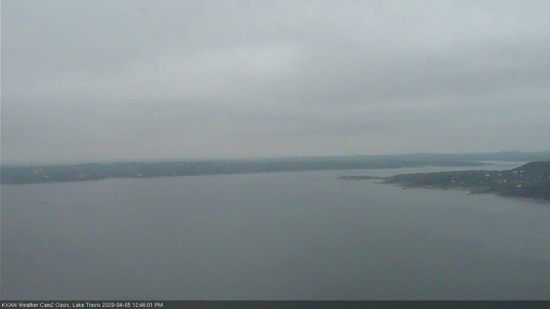 Lake Travis webcam, April 5, 2020 12:45 PM CT