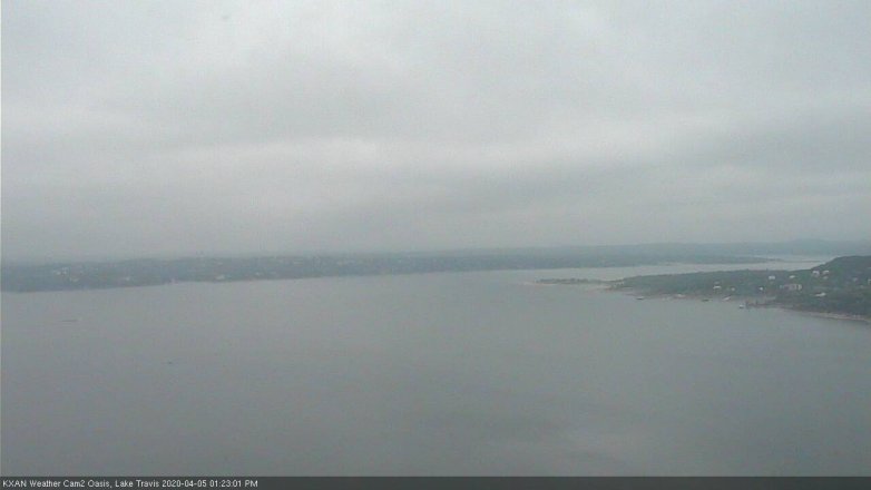 Lake Travis webcam, April 5, 2020 1:25 PM CT