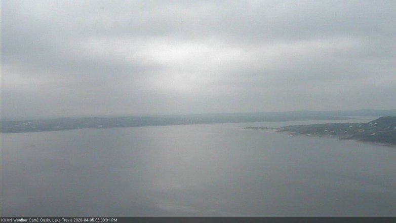 Lake Travis webcam, April 5, 2020 3:00 PM CT