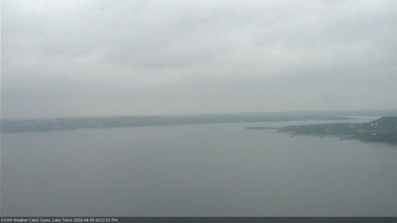 Lake Travis webcam, April 5, 2020 3:25 PM CT