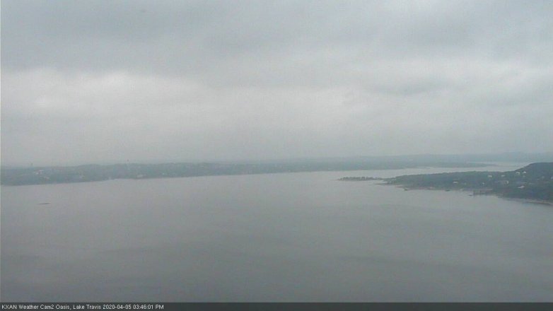 Lake Travis webcam, April 5, 2020 3:45 PM CT
