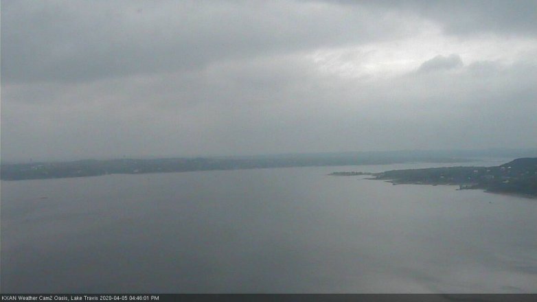 Lake Travis webcam, April 5, 2020 4:45 PM CT