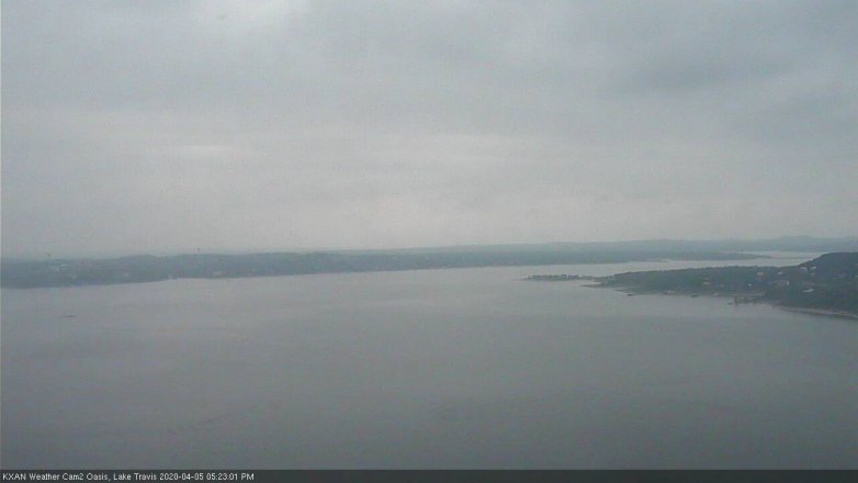 Lake Travis webcam, April 5, 2020 5:25 PM CT