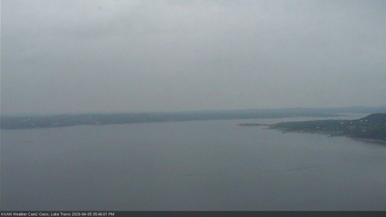 Lake Travis webcam, April 5, 2020 5:45 PM CT